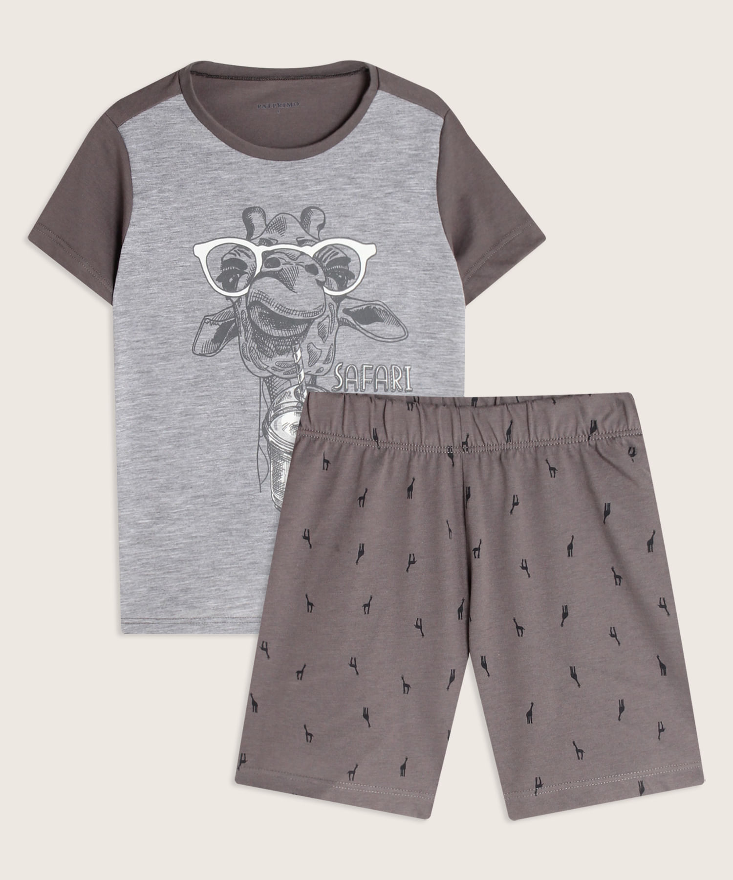 Pijama Para Niño Set De Camiseta Manga Corta Estampada Y Pantaloneta  Estampada