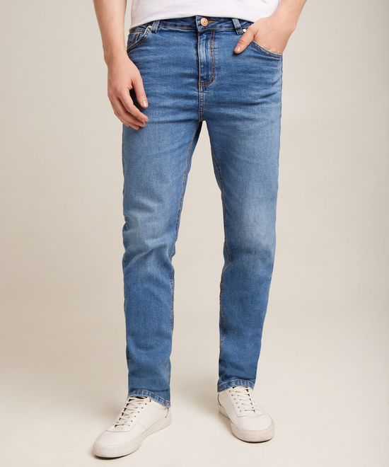 Jeans Para Hombre, Silueta Skinny, Tono Medio Con -