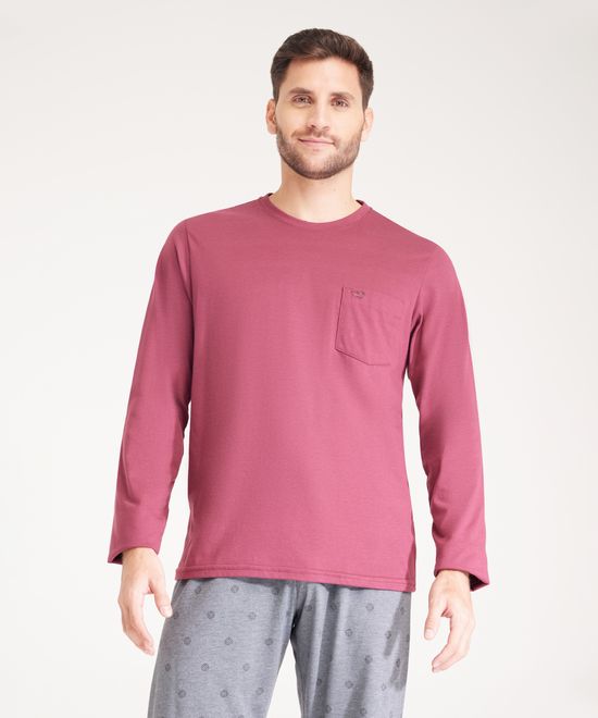Conjunto de pijama de franela de manga larga para hombre, 100 % algodón,  para hombre, bolsillos y botones, cintura alta elástica