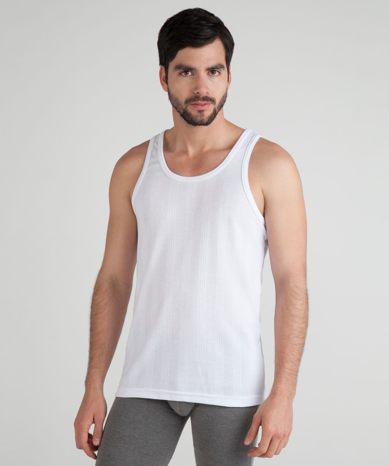 Comprar Pack de 6 camisetas interiores acanaladas para hombre con tirantes  de algodón, camiseta interior cómoda y flexible blanca