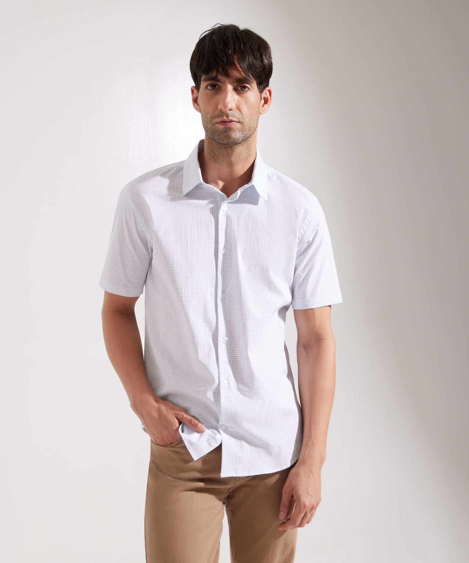 Camisa manga corta formal hot sale